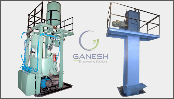 Complete Automatic core sand mixer for coldbox core shooter and Bucket elevator